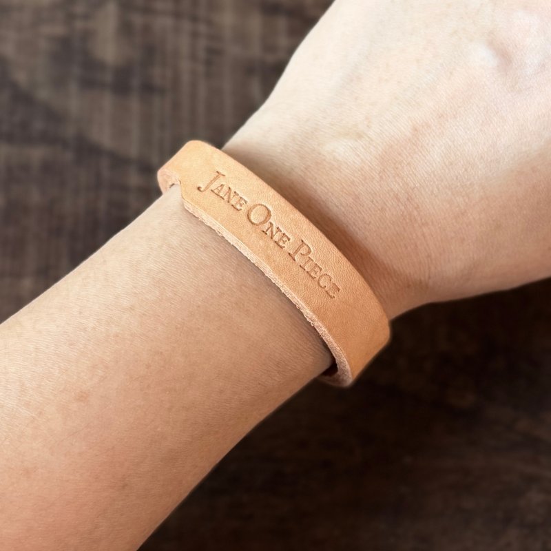 无牵挂手环 皮革手环 真皮手环 植鞣牛皮 手工制作 - 手链/手环 - 真皮 咖啡色