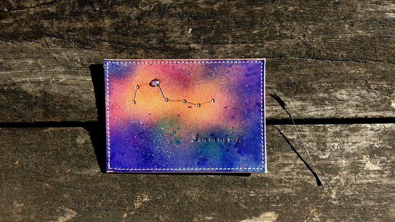 【定制】真皮手作明信片-施华洛世奇水晶版/刻字 - 卡片/明信片 - 真皮 多色