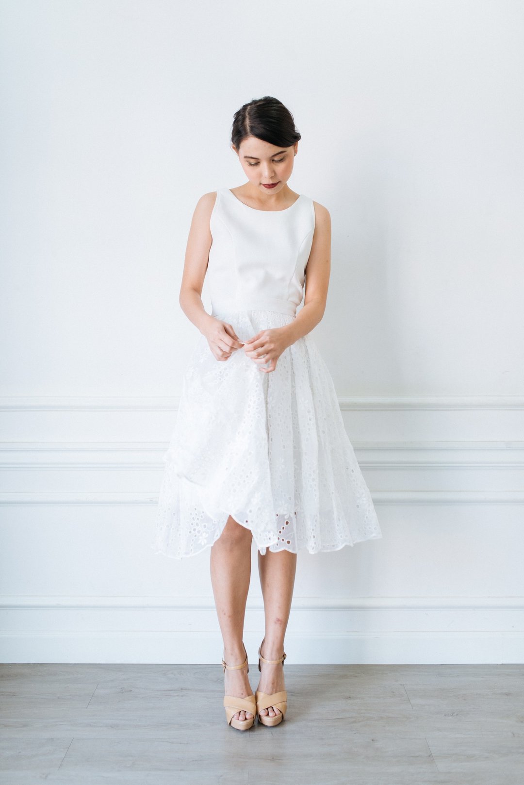 Miranda Swing dress - 洋装/连衣裙 - 绣线 白色