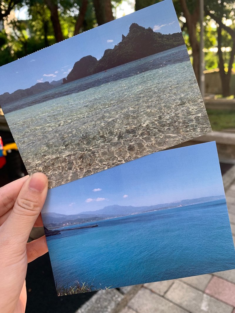 疗愈海景 山景 海天一线 | 明信片 代寄 - 卡片/明信片 - 纸 金色