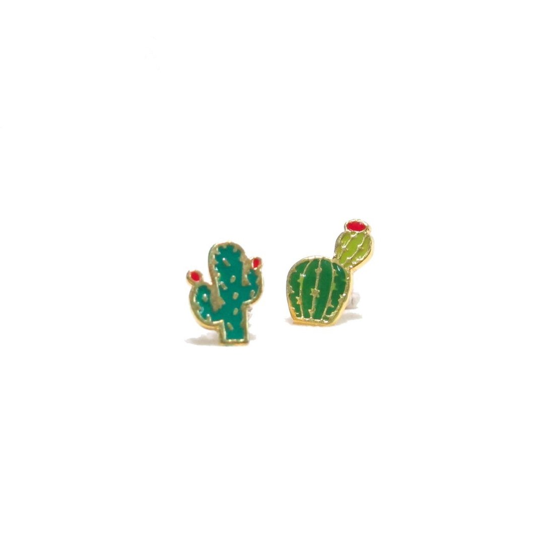 Cuctus Earring - 耳环/耳夹 - 贵金属 绿色