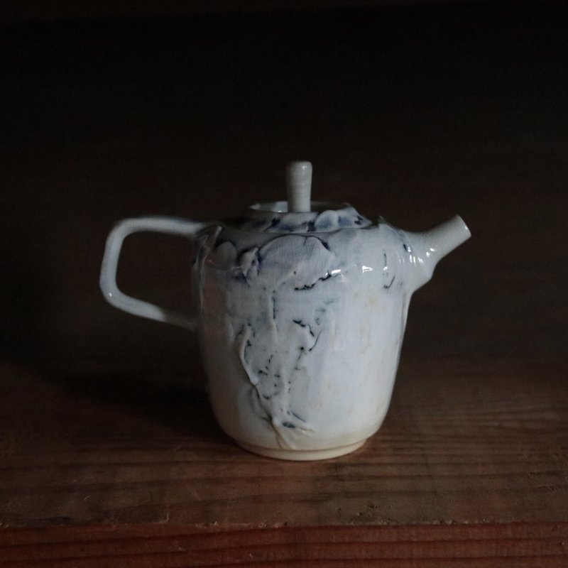 玄白・柴烧壶 225 cc - 茶具/茶杯 - 瓷 白色