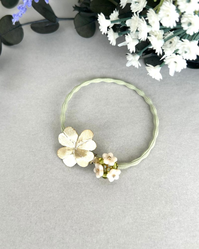 路边的花朵．三叶草发圈 - 发饰 - 铜/黄铜 白色