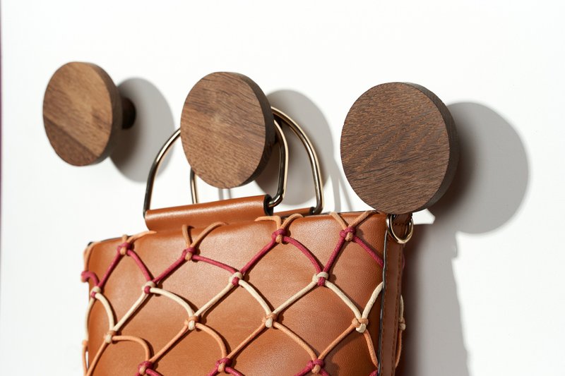 Thermo oak wall hook 80mm - 衣架/挂勾 - 木头 咖啡色