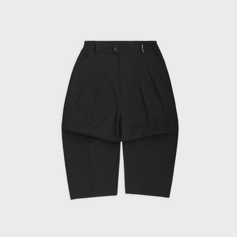 DYCTEAM - PERMADRY 吸湿快干机能_反光宽松拼接八分宽裤 - 男士长裤 - 其他材质 黑色