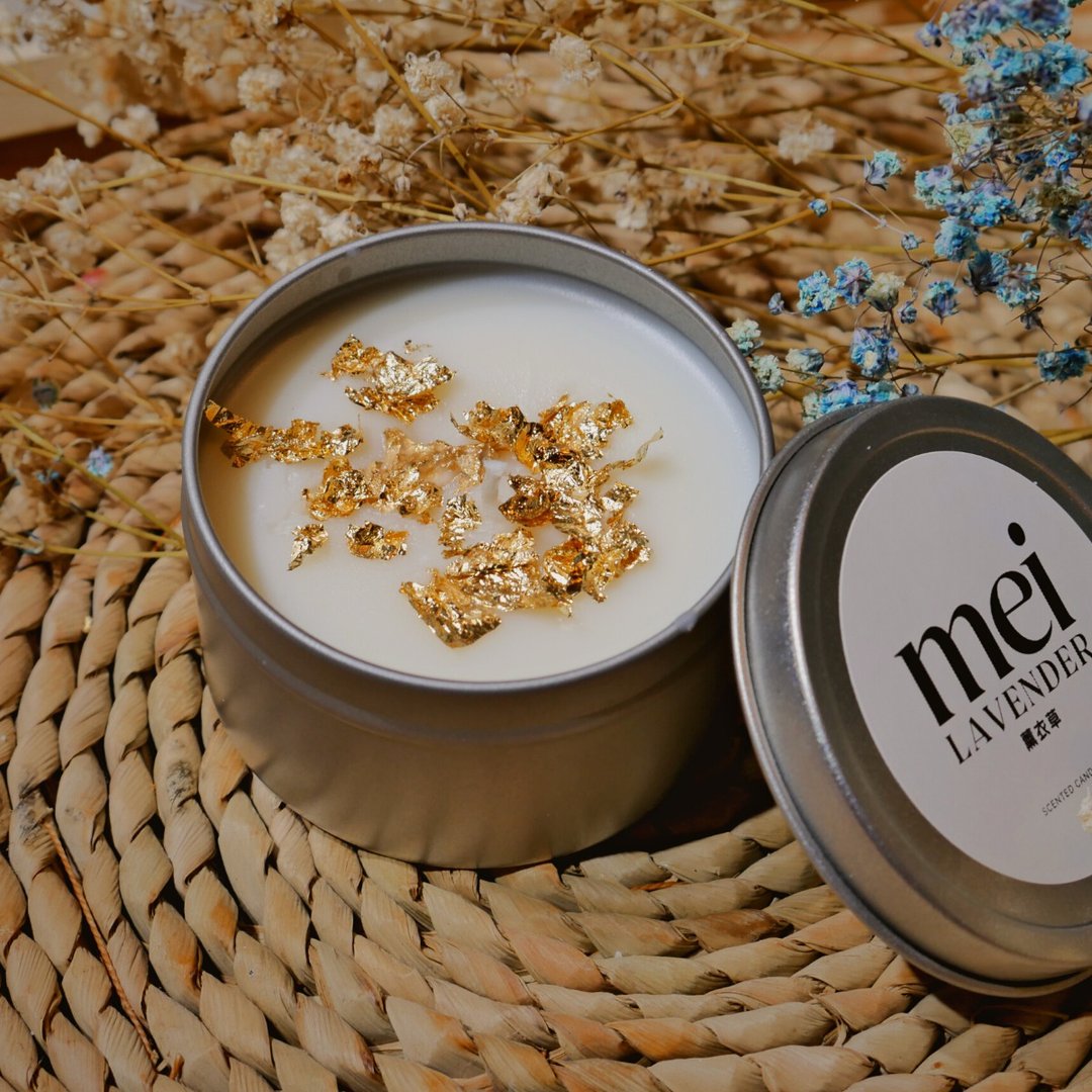 Mei Candle BAKAL 大铁罐金箔香氛蜡烛 80g - 蜡烛/烛台 - 其他金属 银色