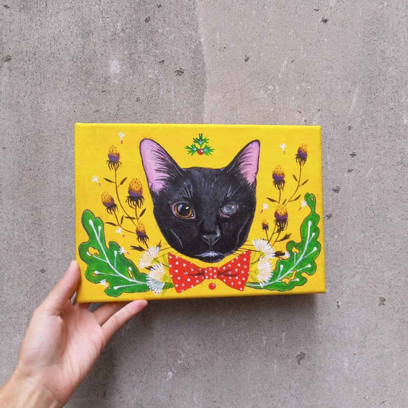 Manyu 手绘 宠物插画 无框20x30cm - 画框/相框 - 棉．麻 绿色