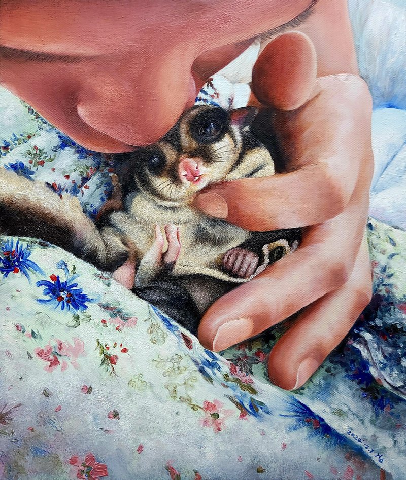 精致手绘油画 与毛宝贝的生活特写  定制款  独一无二 - 海报/装饰画/版画 - 颜料 多色
