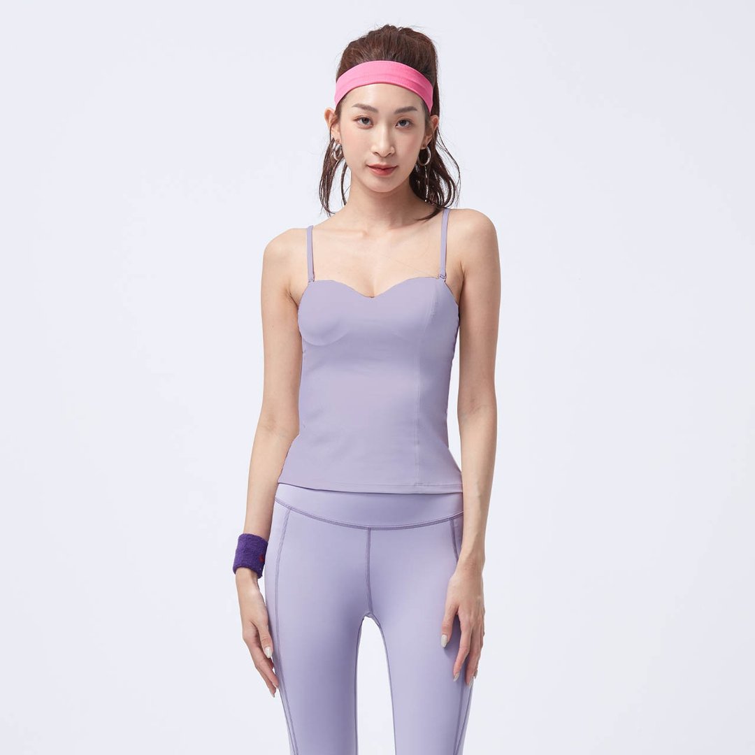 不可退换 /凉感细肩Bra Top-破晓紫 - 女装背心 - 尼龙 紫色