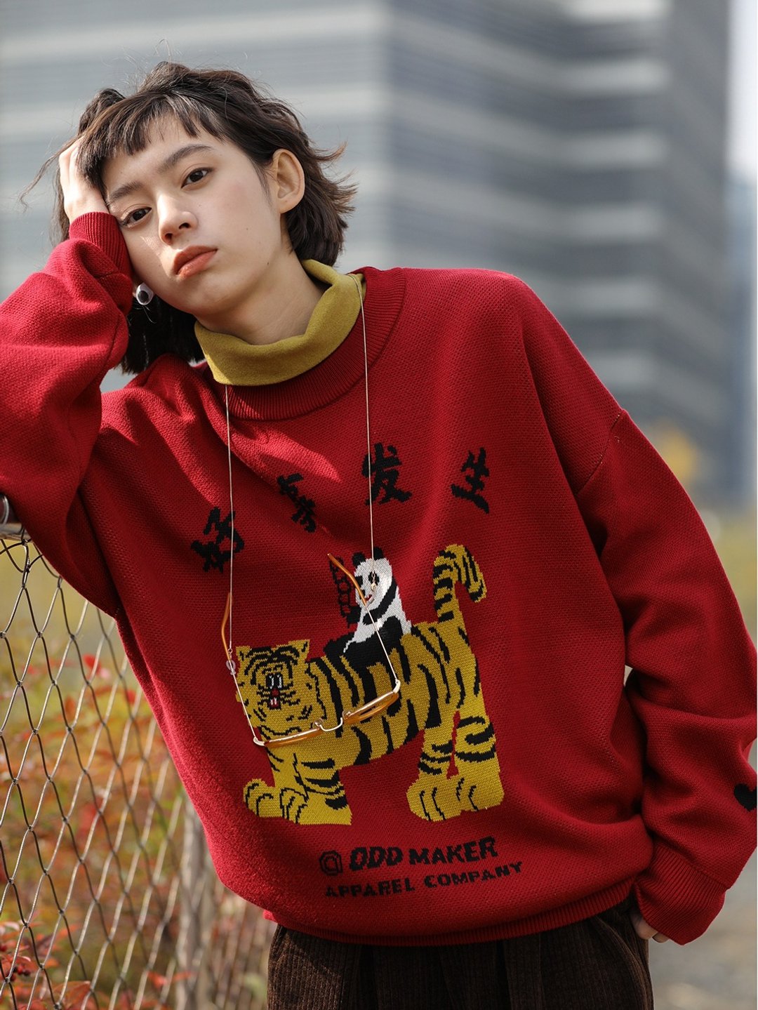 oddmaker 好事发生卡通图案日系百搭圆领秋冬季男女毛衣 - 女装针织衫/毛衣 - 棉．麻 