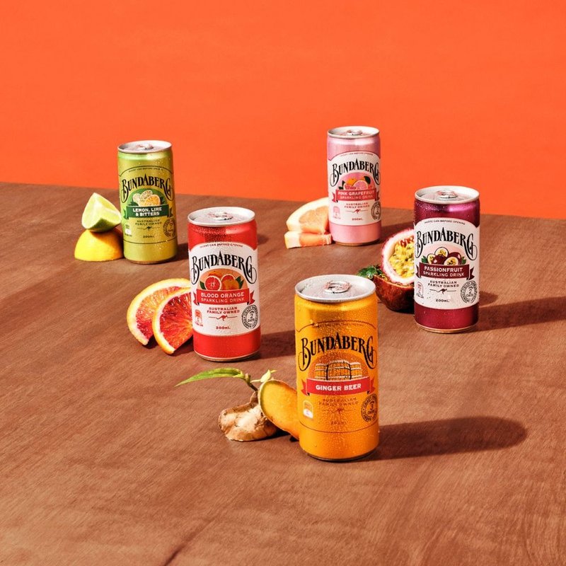 【24罐/箱】迷你铝罐整箱组 澳洲 Bundaberg 宾德宝水果气泡饮料 - 果汁/蔬果汁 - 其他材质 