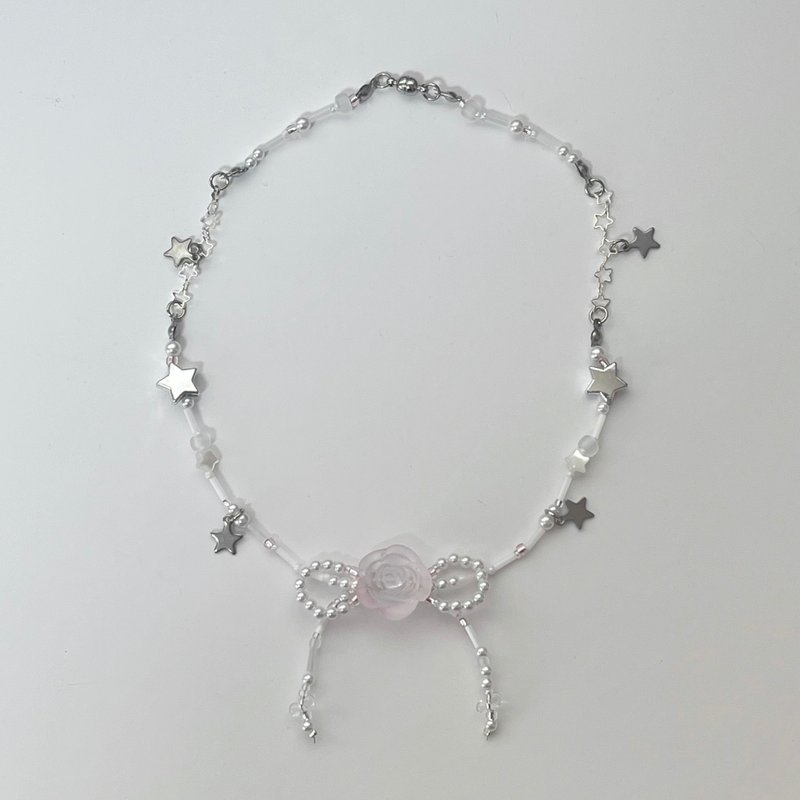 串珠项链 缎带项链 缎带 玫瑰 珍珠 珍珠项链 星星 项链 - 项链 - 其他材质 