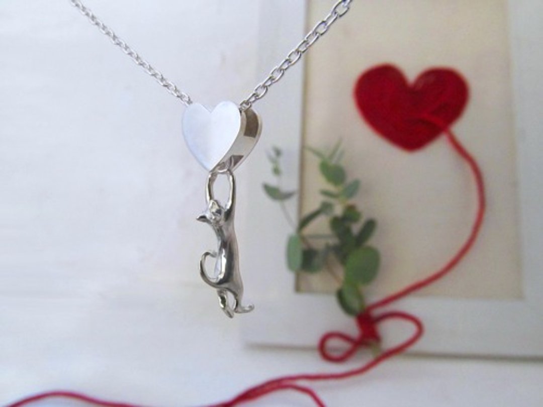 偷心小猫 925纯银项链 - 项链 - 纯银 银色