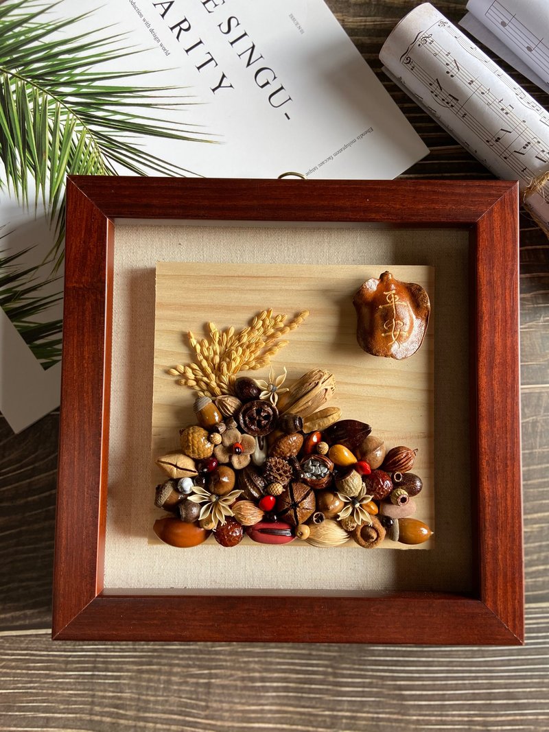 植物挂画-稻穗/含画框/挂摆两用/干燥果实/刻字 - 海报/装饰画/版画 - 植物．花 