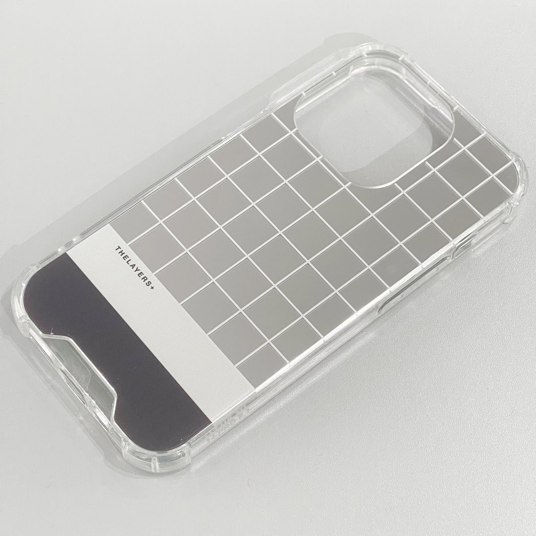 iPhone17 全包银色镜面 | 太空方格子图案 | 透明防摔软手机壳 - 手机壳/手机套 - 塑料 多色