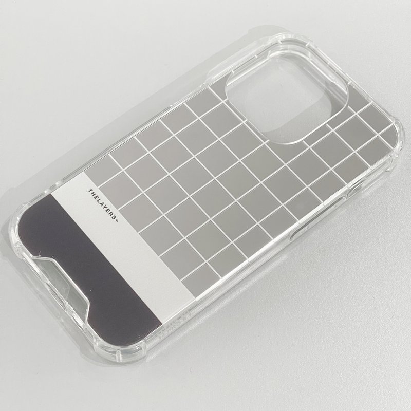 iPhone17 全包银色镜面 | 太空方格子图案 | 透明防摔软手机壳 - 手机壳/手机套 - 塑料 多色