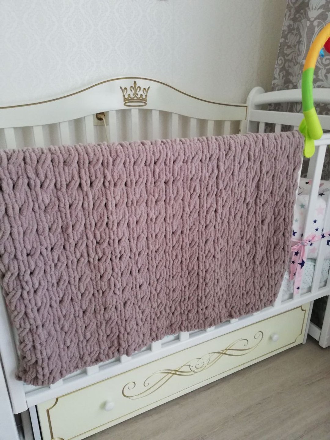 Custom baby blanket chenille blanket best gift for baby - 爬行垫/游戏垫 - 聚酯纤维 卡其色