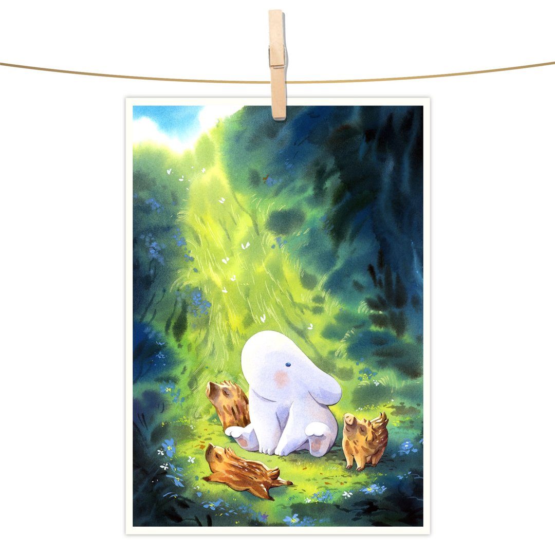 afu水彩插画明信片 - 小猪窝 - 卡片/明信片 - 纸 多色
