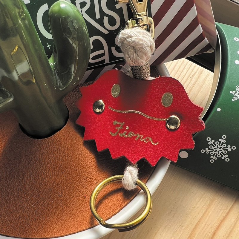 松狮蜥造型钥真皮匙圈 - 钥匙链/钥匙包 - 真皮 红色