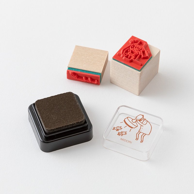 MIDORI 欧吉桑 30 周年印台-棕 - 印章/印台 - 其他材质 卡其色