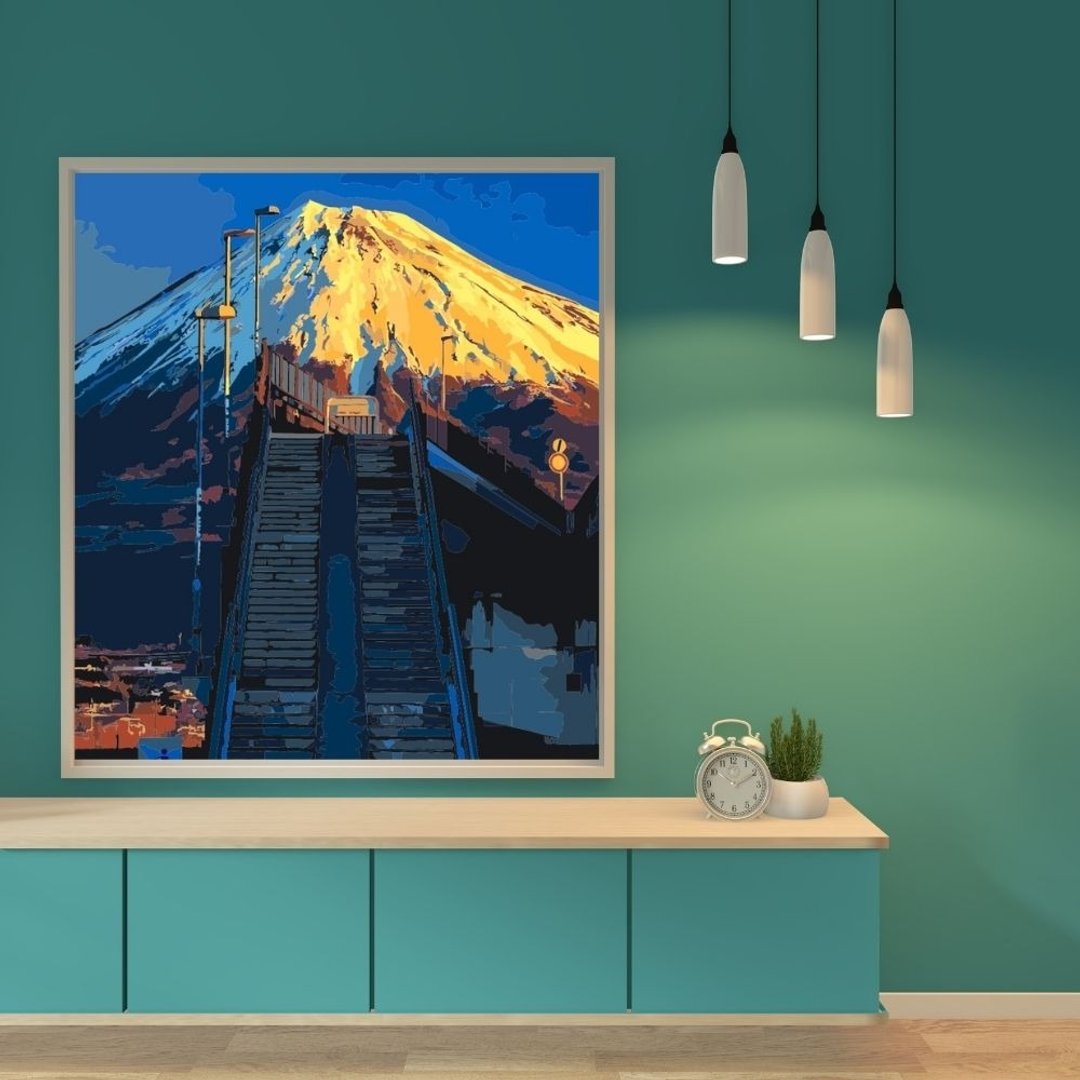 富士山梦之大桥 创意数字油画 【风景画 】 - 插画/绘画/写字 - 其他材质 