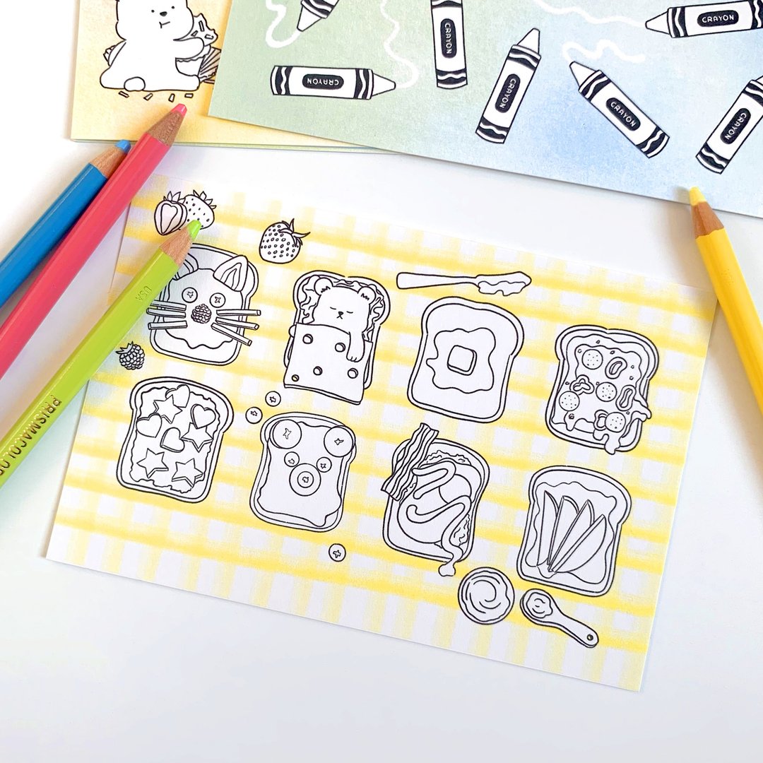 Toast Coloring 明信片 - 卡片/明信片 - 纸 