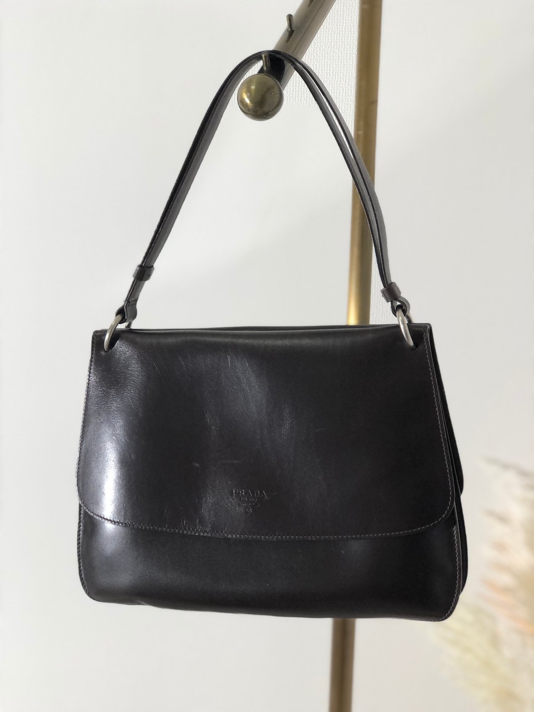 【日本直运，名牌二手包装】PRADA品牌标志皮革双面手袋棕vintage vintage twseze - 手提包/手提袋 - 真皮 咖啡色