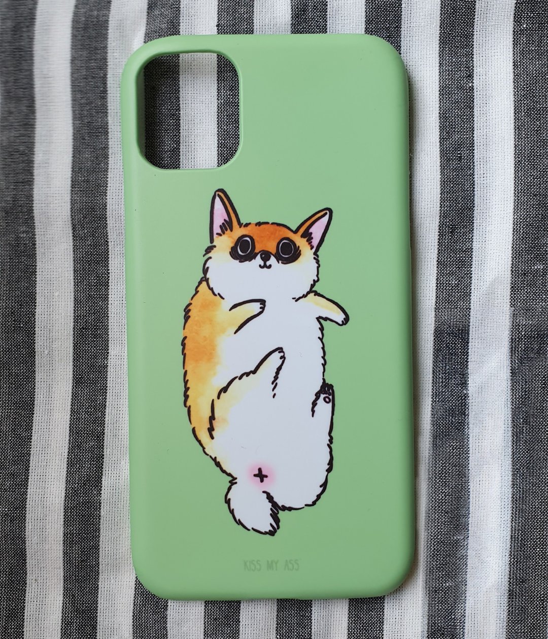 'Kiss my ass' Corgi iPhone Casing - 手机壳/手机套 - 塑料 绿色
