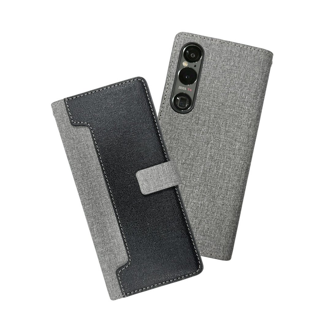 CASE SHOP SONY Xperia 1 VI 前收纳侧掀皮套-黑 - 手机壳/手机套 - 人造皮革 黑色
