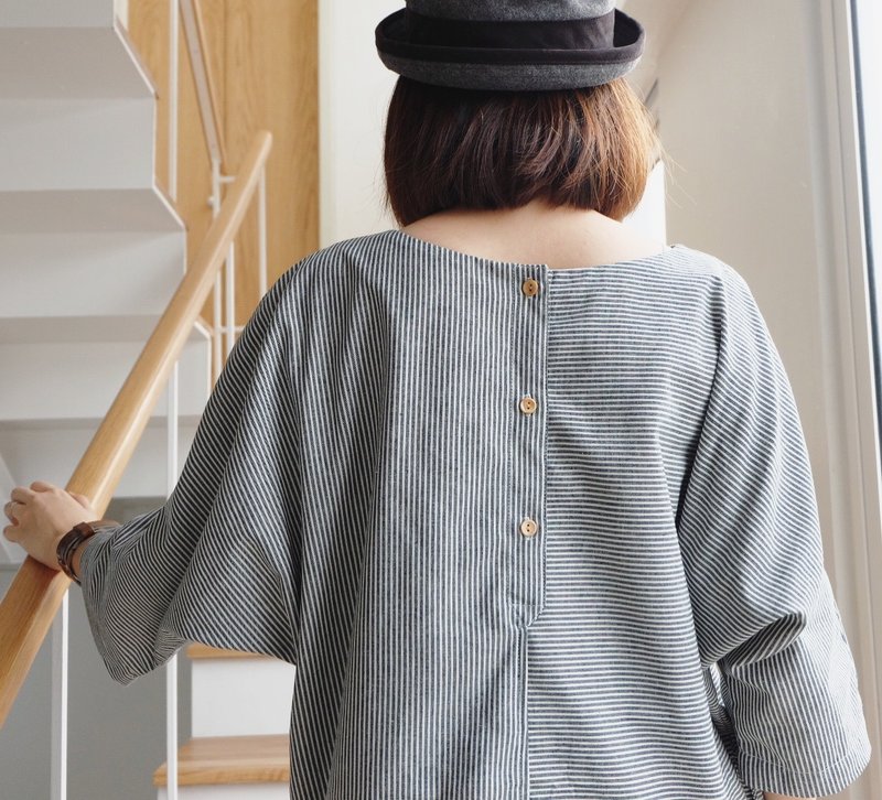 Babee Oversize Dress - 洋装/连衣裙 - 棉．麻 灰色