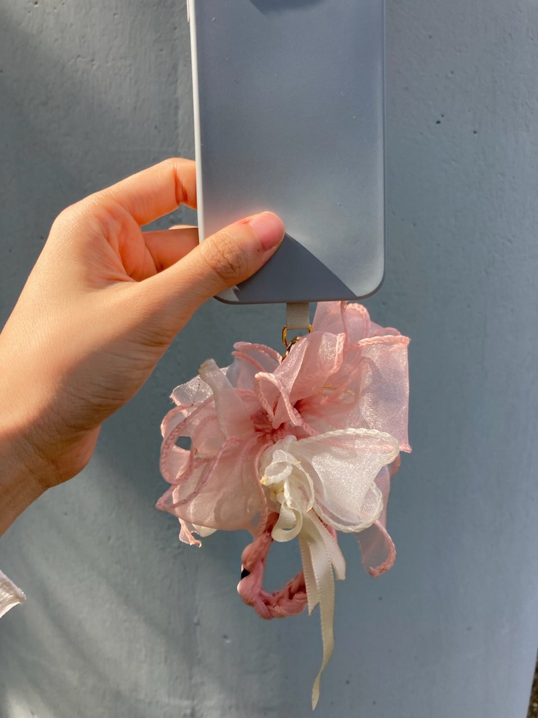 粉红色 花 编织 4way 手机挂绳 头饰 匙扣 手腕花 手工 - 手机配件 - 其他人造纤维 粉红色