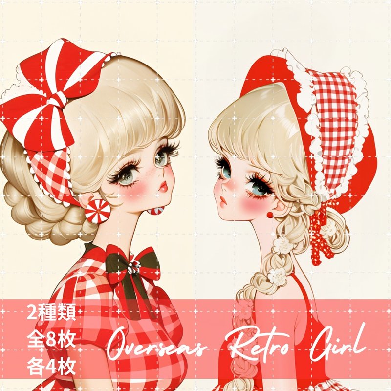 pinokkumashop 人物贴纸 女孩贴纸 拼贴素材 - 贴纸 - 纸 