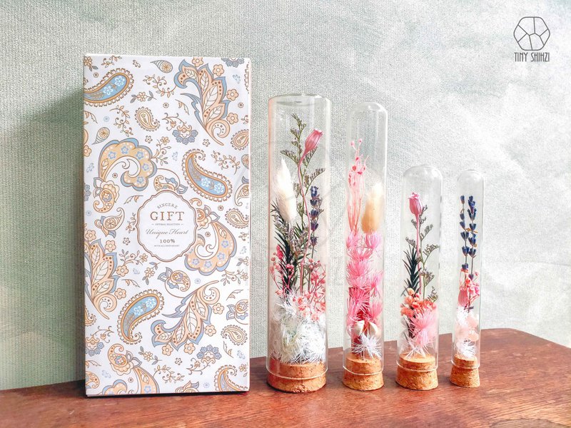 【定制化刻字】软木试管 干燥花 情人节 婚礼小物 毕业礼物 17色 - 干燥花/捧花 - 植物．花 粉红色