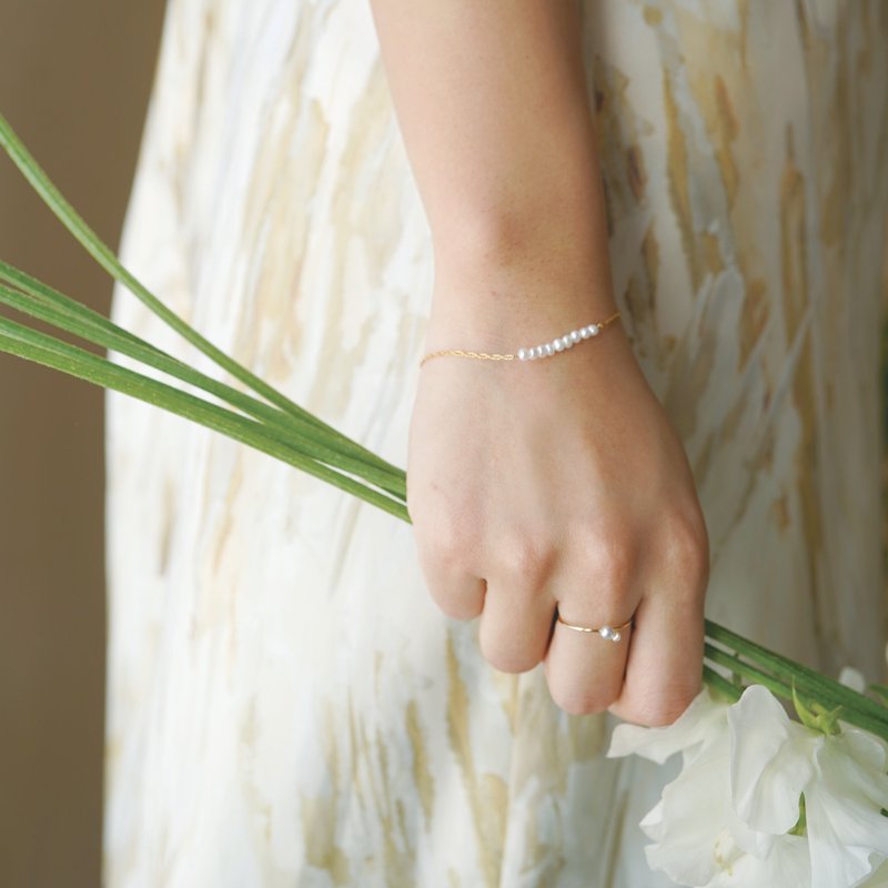 14kgf 淡水珍珠 细链项链 - 手链/手环 - 其他金属 多色