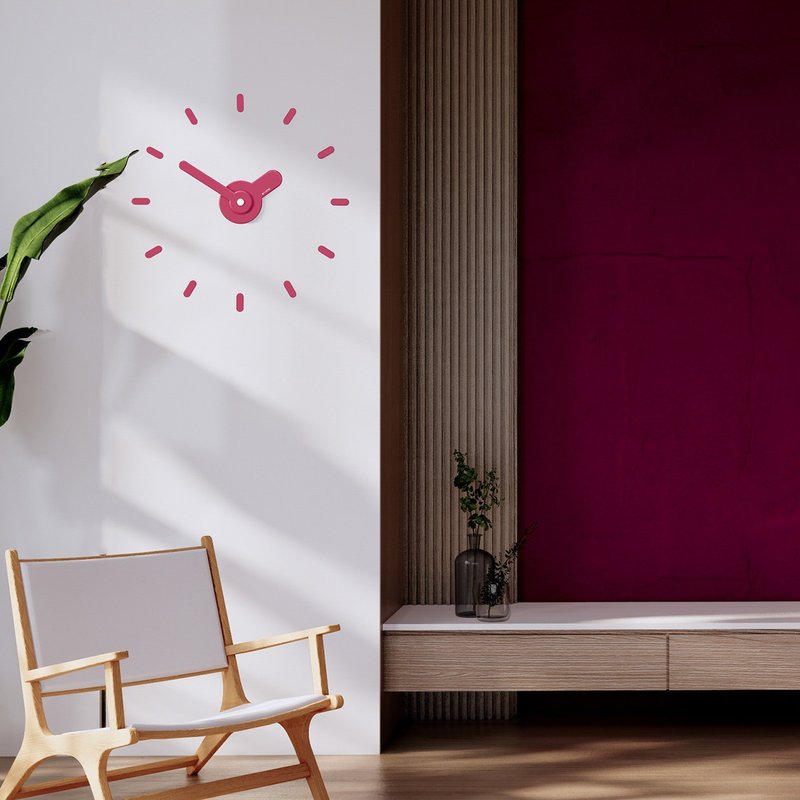 V1M挂钟，粉红，樱桃色，剥胶粘贴，根据图案安装48-60厘米。 - 时钟/闹钟 - 铝合金 粉红色