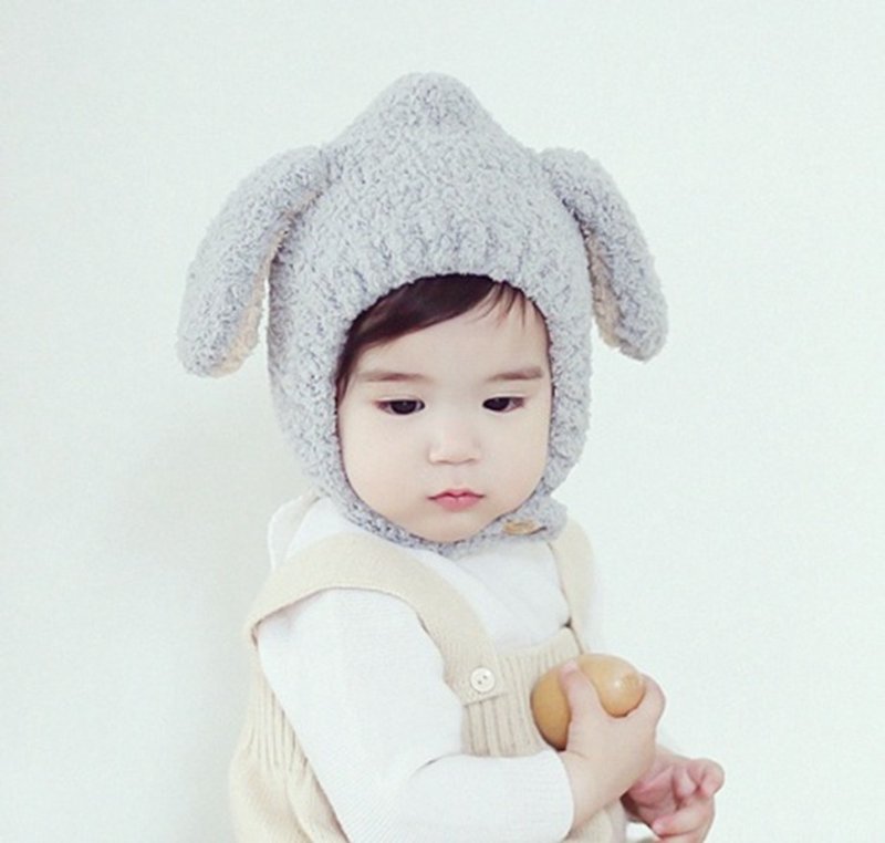 Happy Prince 软绵绵小狗儿童帽 毛帽 圣诞礼物 - 围嘴/口水巾 - 聚酯纤维 灰色