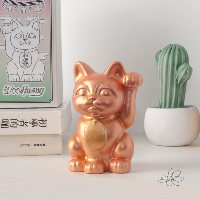 | woohuang | 水泥材质 | 玫瑰金 三寸招财猫 - 玩偶/公仔 - 水泥 粉红色