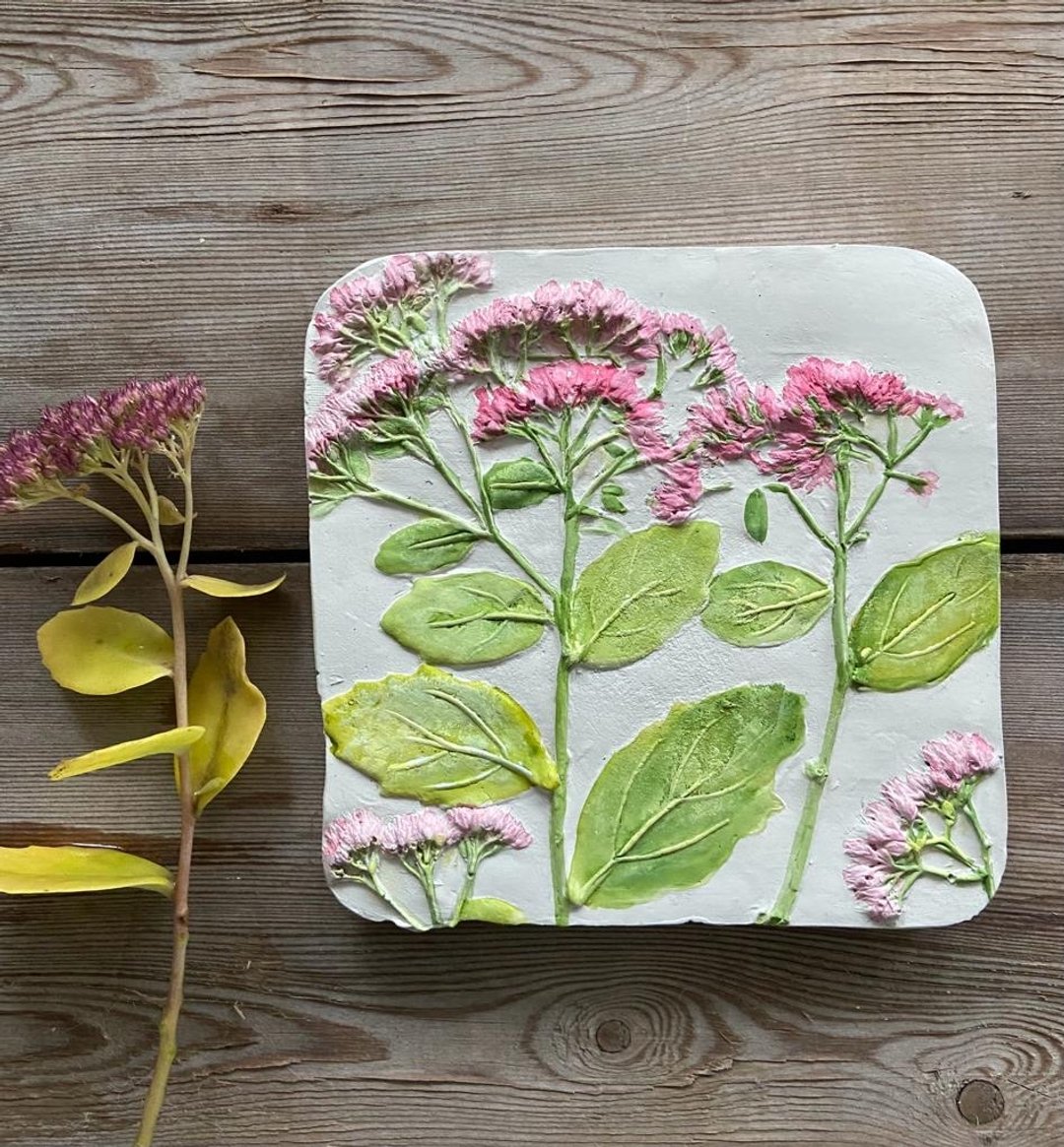 植物墙 panno 景天浅浮雕 花卉墙面装饰 插花礼品 - 墙贴/壁贴 - 其他材质 