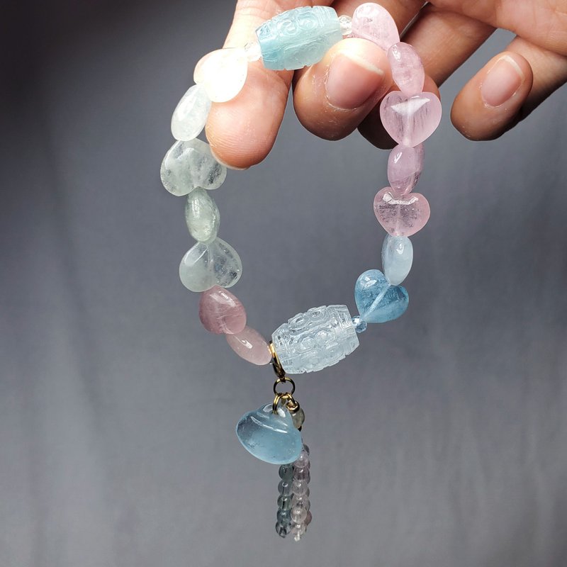 彩虹绿柱石 海蓝宝 摩根石 心想事成 一袋佳人 手链 单品 礼物 - 手链/手环 - 宝石 多色