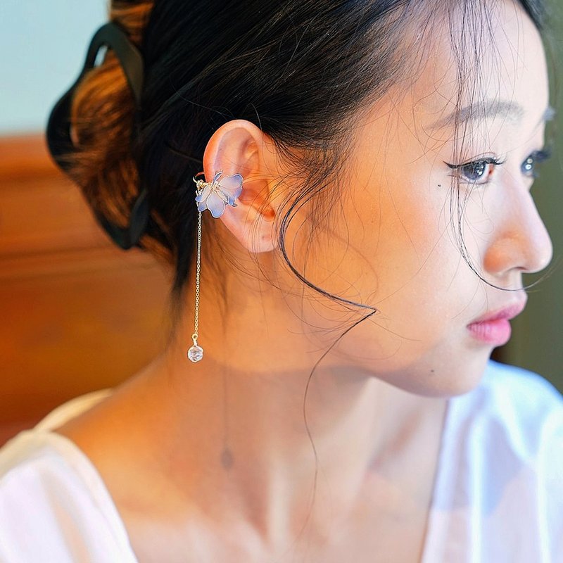 温柔独白//耳骨夹// - 耳环/耳夹 - 铜/黄铜 蓝色