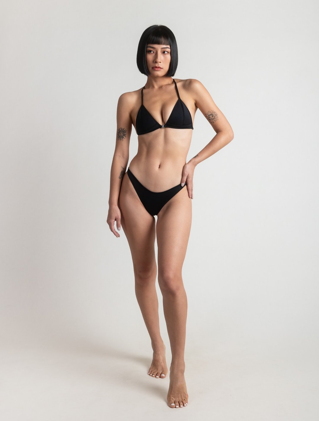 Black 经典黑 / 1.5mm NBR 前扣三角比基尼 / Top - 女装泳衣/比基尼 - 其他材质 黑色