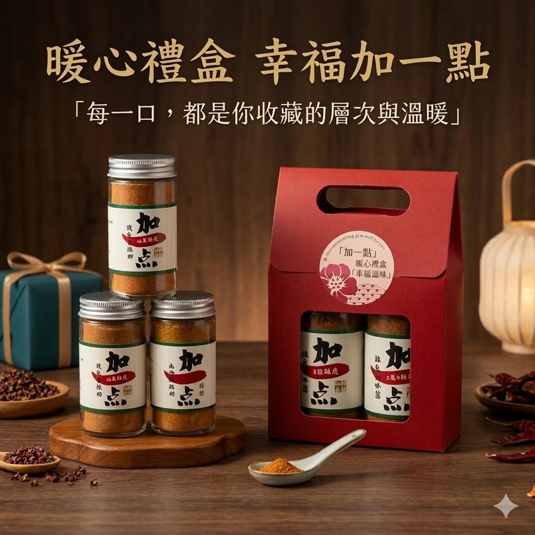 加一点 辣椒粉礼盒 辣椒粉 香辣风味礼盒 双瓶组 送礼用 交换礼物 - 酱料/调味料 - 玻璃 