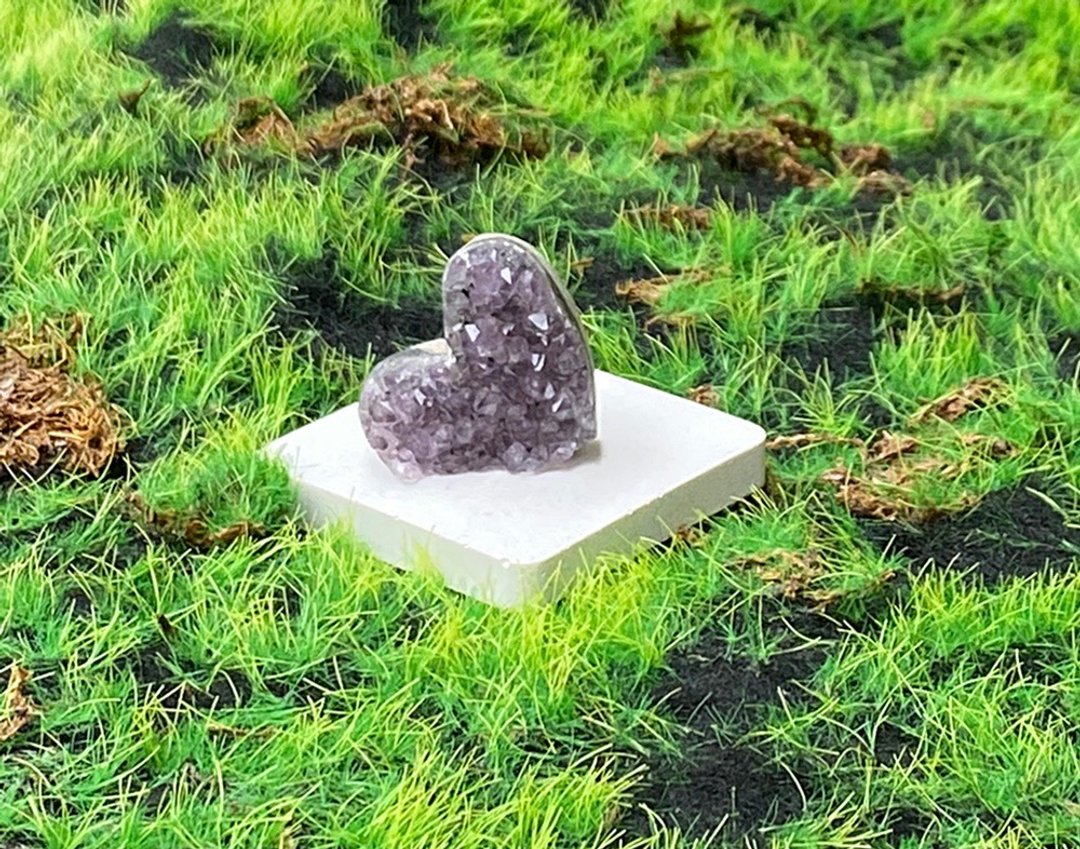 天然原矿可爱小满天星紫晶爱心 疗愈 招财开运 增智慧 入厝礼物 - 摆饰 - 水晶 紫色