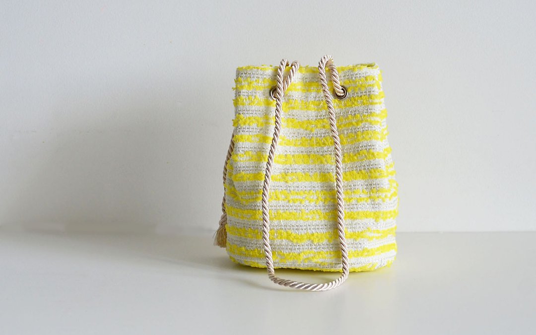仅限 1 件 高级花式花手拿包 Marine Bag 柠檬黄黄作为礼物和奖励 - 侧背包/斜挎包 - 棉．麻 黄色