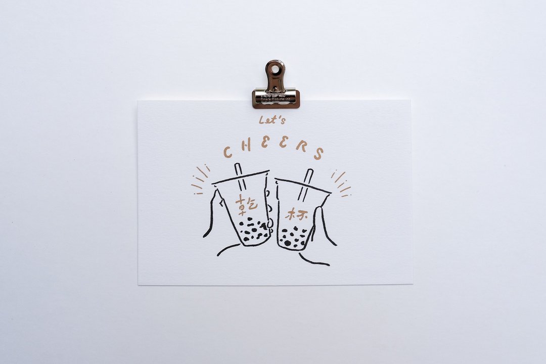 WHOSMiNG台湾明信片系列 - BUBBLE TEA 珍珠奶茶 - 卡片/明信片 - 纸 白色