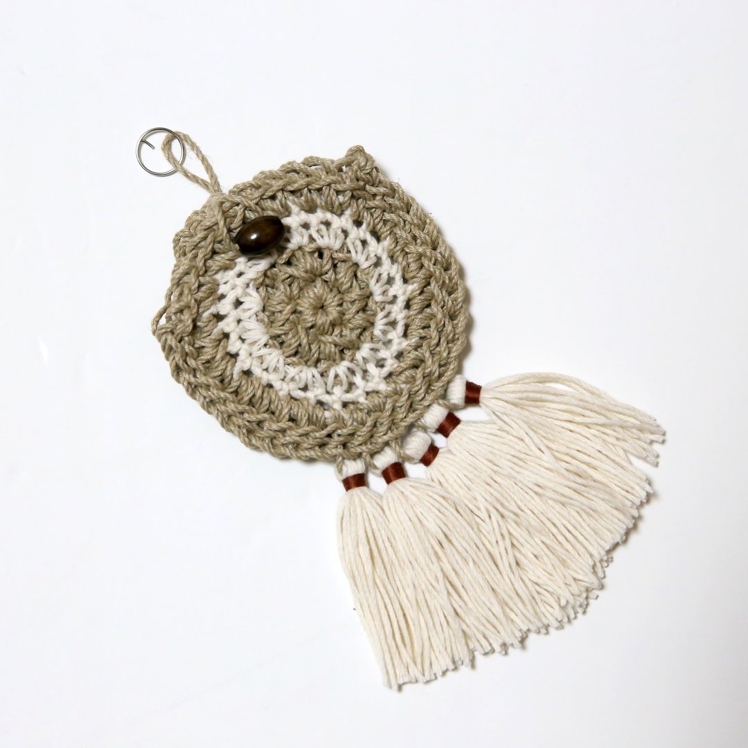 Dream catcher / lens cap holder # 3 white - 相机包/相机袋 - 棉 白色