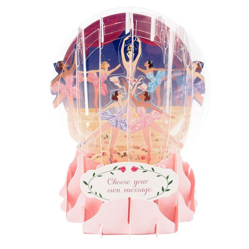 雪球卡-芭蕾舞者【Up With Paper-立体卡片 多用途】 - 卡片/明信片 - 纸 粉红色