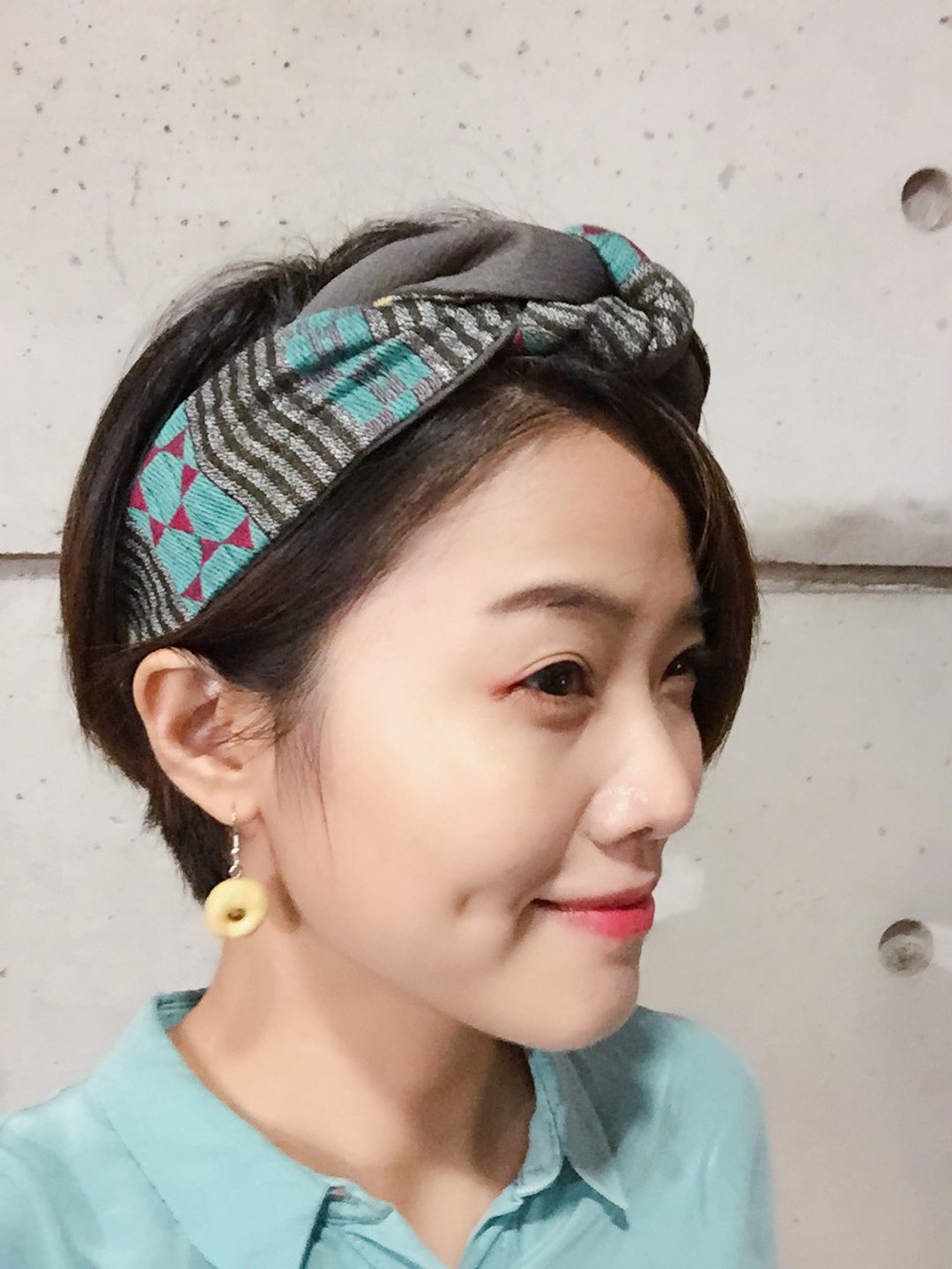 民族风格条纹双色百变发带 - 发饰 - 棉 绿色