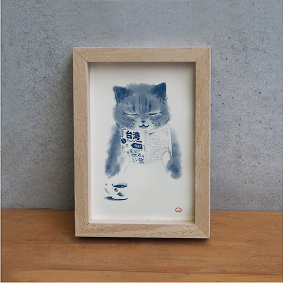 【猫系列小画】手工纸印刷 可加购相框 - 海报/装饰画/版画 - 纸 