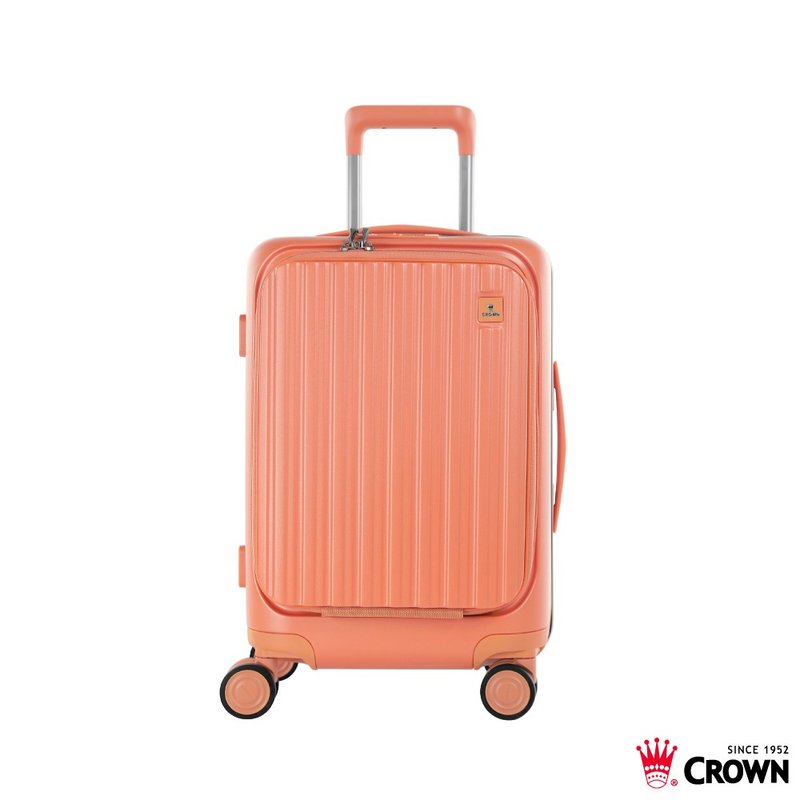 【CROWN】21寸 BOXY 前开框架拉杆箱 登机箱  蜜桃粉橘 - 行李箱/行李箱保护套 - 塑料 橘色